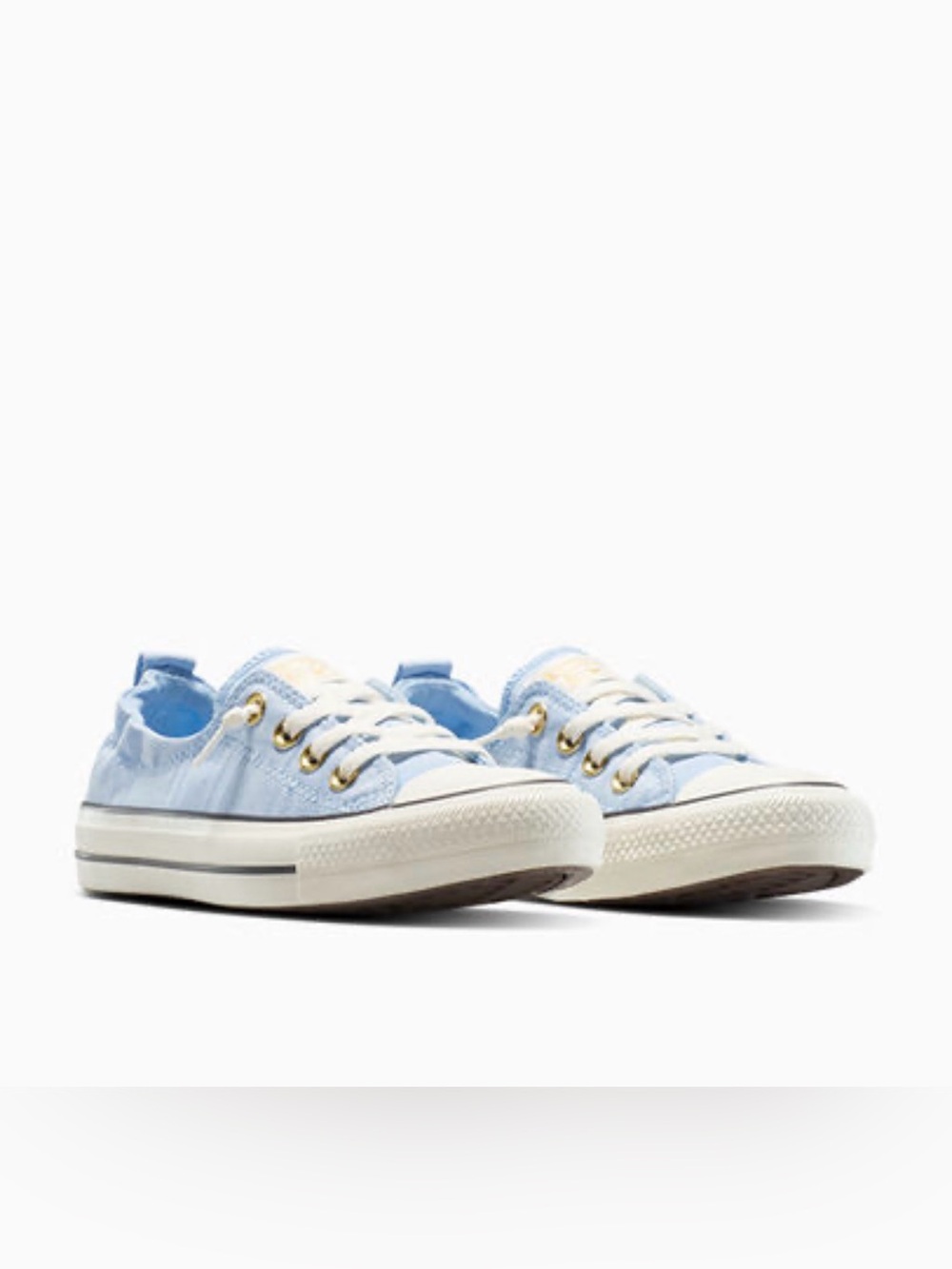 Converse Light Blue Low-Top Canvas Sneakers - Picture 3 of 13